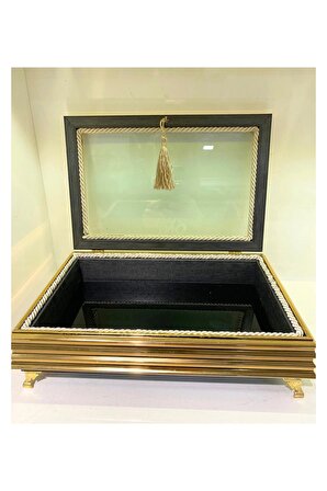 Aynalı Kapaklı Çok Amaçlı Gold Küçük Kutu
