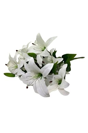 Yapay Lilyum Beyaz Çiçek 42 Cm