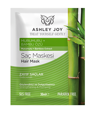 Ashley Joy Bambu Özlü Zayıf Saçlara Özel Güçlendirici ve Dolgunlaştırıcı Saç Bakım Maskesi 30 ML