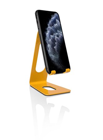 Sarı Masaüstü Metal Telefon Standı