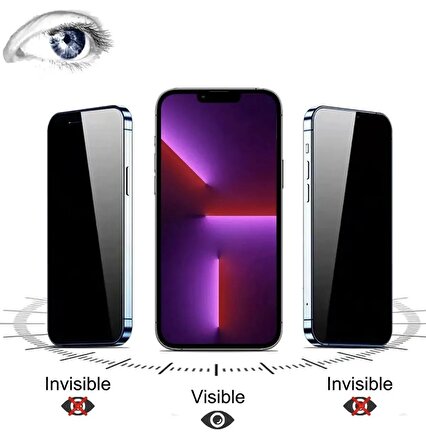  iPhone 11 Pro Max Gizli Hayalet 9H Cam Ekran Koruyucu 2.5D Kavisli Anti-Spy/Antı-Finger