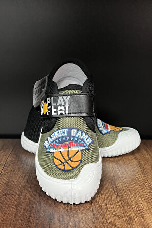 Gezer Yazlık Keten Erkek Çocuk Ayakkabı Basket Game Haki