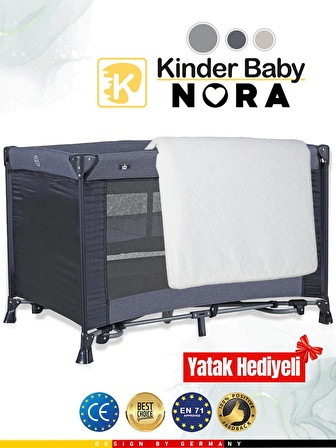 Kinder Baby Nora Park Yatak Oyun Parkı Beşik 70*110 Cm + Yatak Hediyeli