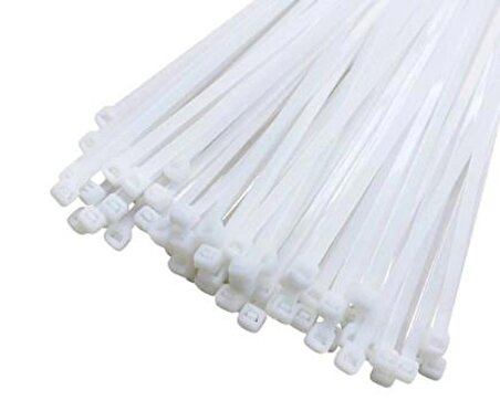 KSN Kablo Bağı Plastik Kelepçe Beyaz 4.8x300mm  -  100 Adet 