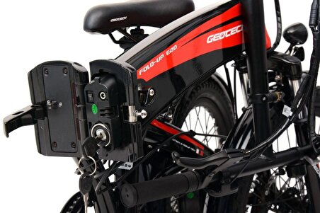 Geotech Fold-Up E20 Elektrikli Katlanır Bisiklet - Siyah/Kırmızı