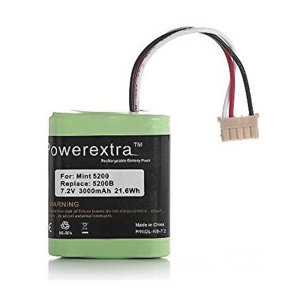 Powerextra 7.2V 3000mAh iRobot Braava Batarya