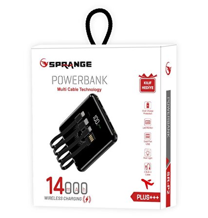 Sprange Wireless 14000 mAh Hızlı Şarj Powerbank