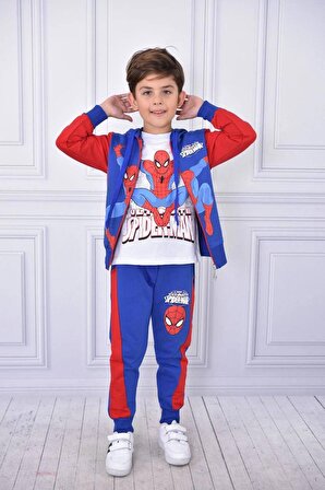 Erkek Çocuk Uzun Kol Spiderman Baskılı 3'lü Takım 5212