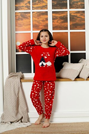 Kız Çocuk Polar Pijama Takımı 22043