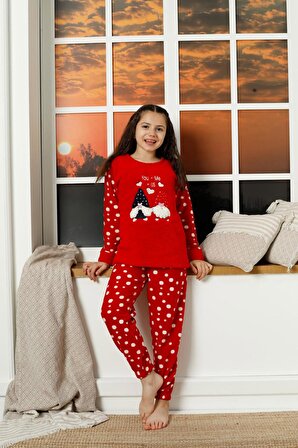 Kız Çocuk Polar Pijama Takımı 22043
