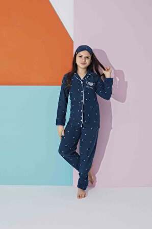 Kız Çocuk BOYDAN DÜĞMELİ Kışlık Polar Pijama Takımı 2327 L