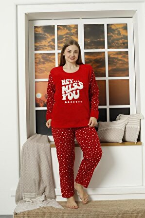 Kadın Büyük Beden Polar Pijama Takımı 15940
