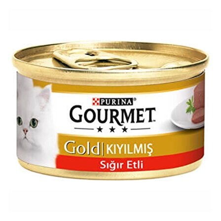 Gourmet Gold Kıyılmış Sığır Etli Konserve Yetişkin Kedi Maması 24 x 85 G