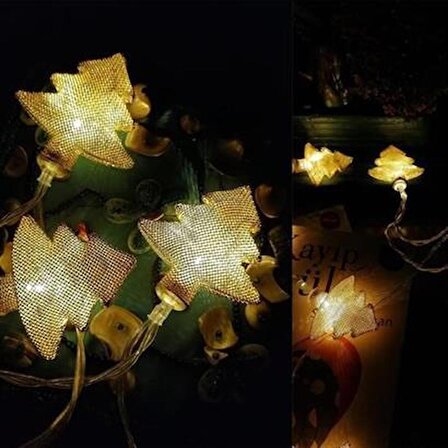 Periboia Metal Örgülü Çam Ağacı Şeklinde Günışığı Şerit Led Işık Zinciri