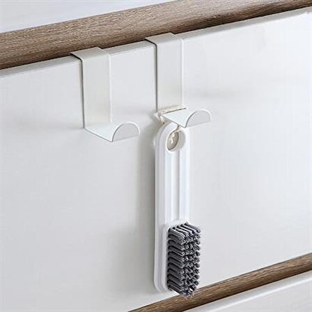 Periboia® 2'Li Kapı Arkası Çekmece Dolap Kapağı Mutfak Banyo Askısı Beyaz Renk Plastik