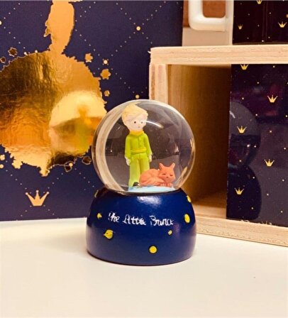 Mini Boy Küçük Prens Kar Küresi Işıklı 6.5 cm Dekoratif Hediyelik