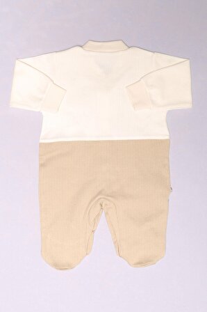 Lunaev 1-6 Aylık Bebek Tulum Ekru Vizon