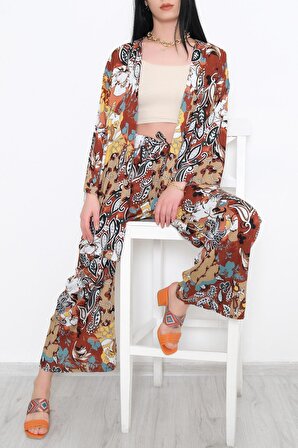 Lunaev Kimono Takım Bejdesenli 