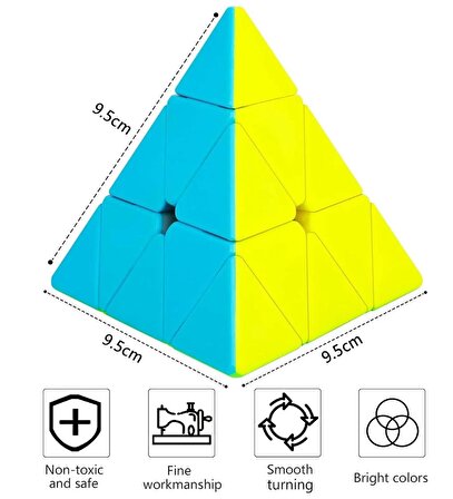 QY Speed Cube, Pyraminx Profesyonel 3x3 Speed Üçgen Rubik Zeka Küpü -Q1 Ming S2