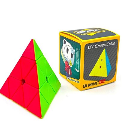 QY Speed Cube, Pyraminx Profesyonel 3x3 Speed Üçgen Rubik Zeka Küpü -Q1 Ming S2