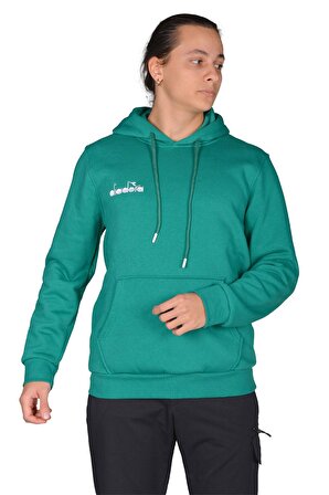 Diadora Bergamo - Erkek Yeşil Pamuklu Spor Sweatshirt - DDBER1030016