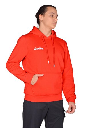Diadora Bergamo - Erkek Kırmızı Pamuklu Spor Sweatshirt - DDBER1030016