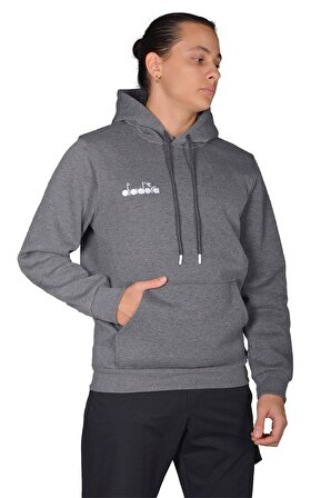 Diadora Bergamo - Erkek Antrasit Pamuklu Spor Sweatshirt - DDBER1030016