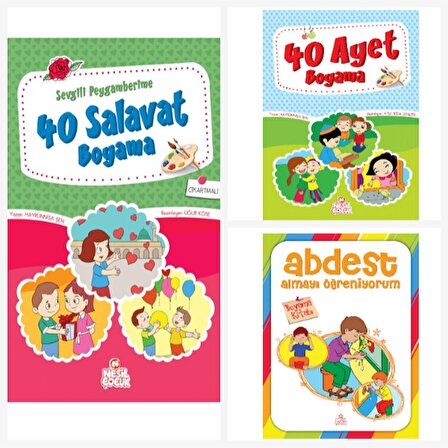Nesil Çocuk Yayınları 40 Ayet Boyama Kitabı & 40 Salavat Boyama K