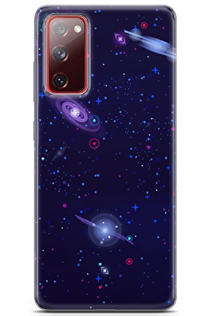 Samsung Galaxy S20 Fe Kılıf Seri Polka 08 Satürn UranüsBaskılı Kılıf