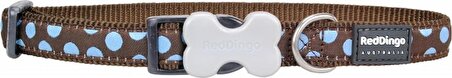 Reddingo Kahverengi Üzerine Mavi Benekli Köpek Boyun Tasması S 15mm /24-36 cm