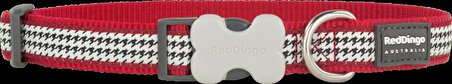 Reddingo Fang It Desenli Kırmızı Köpek Boyun Tasması XS 12mm / 20-32 cm