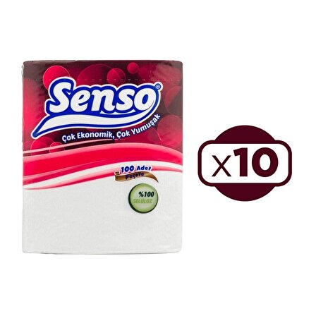 Senso Peçete 100 Yaprak x 10 Adet