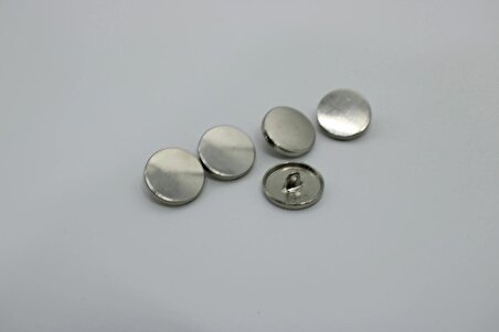Gümüş Silver Metal Düğme 5'li - 2 cm