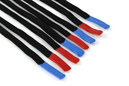 4 Parça - Eşofman Kapüşon Sweatshirt Lastik İpi - 110 cm İp - Siyah Renk - Mavi Kırmızı Uçlu