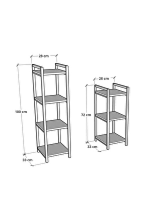 CMK Store Metal Ahşap Dekoratif Çok Amaçlı Raf 11 Raflı Banyo Mutfak Rafı Çiçeklik Organizer Atlantik Çam