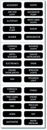 Blue Sea Systems DC Paneller için küçük format 60'lı etiket seti