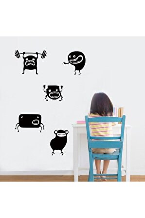Çocuk Odası Duvar Sticker Karikatür Sevimli Canavarlar Desen Duvar Dekorasyonu