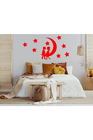 Hilal Ve Yıldız Yatak Odası Duvar Stickeri
