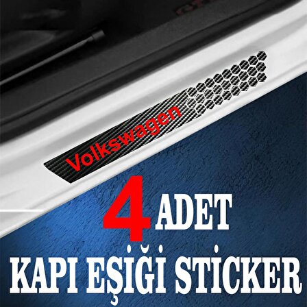 Volkswagen özel Oto Kapı eşikleri Sticker Karbon 4 Adet
