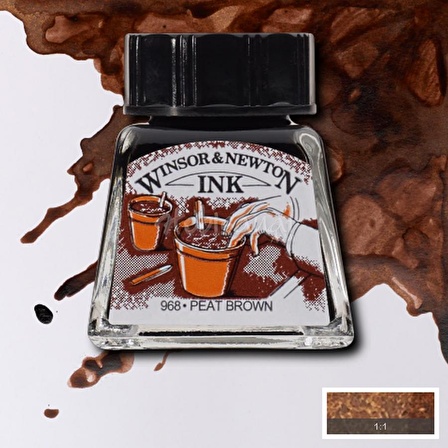 Winsor&Newton Ink Çizim Mürekkebi 14 ml 469 Peat Brown