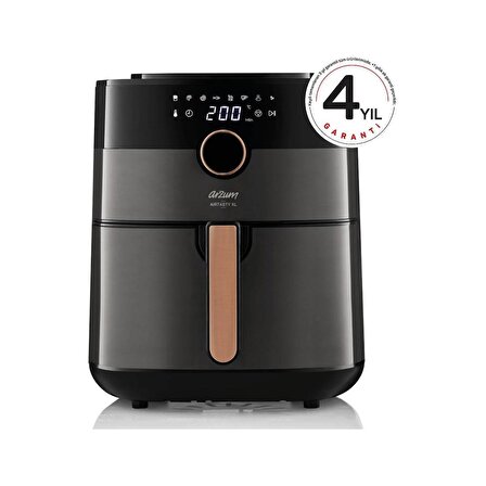 Arzum Airtasty XL 5 lt Yağsız Airfryer Krom - Siyah