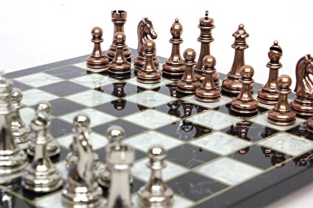Satranç Takımı Seti Klasik Mermer Tabla Büyük Hediyelik