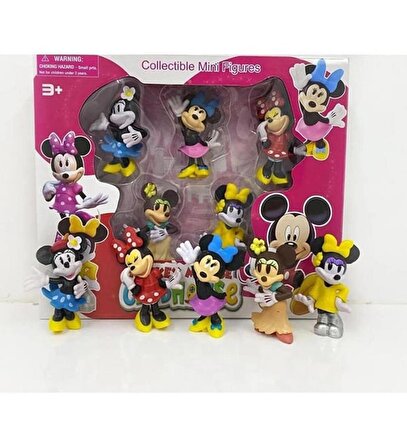 5 Li Minnie Mouse Figür Seti - Mini Fare Figür Seti