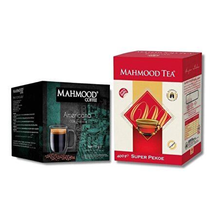 Mahmood Coffee Americano Kapsül Kahve 16 Adet ve Mahmood Tea Super Pekoe Ithal Seylan Sri Lanka Ceylon Dökme Çayı 400 gr