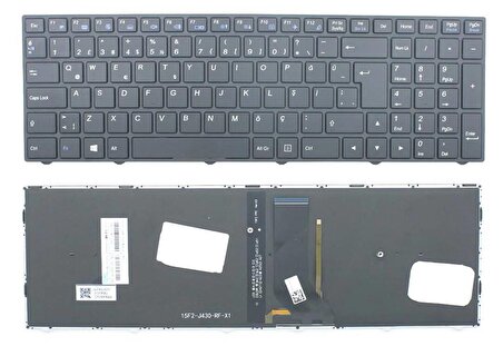 Clevo N250 Uyumlu Notebook Klavyesi - Siyah - TR - Backlit
