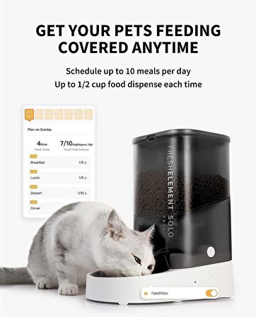 PETKIT Otomatik WiFi, Uzaktan Kedi Besleme ve İzleme - Gri