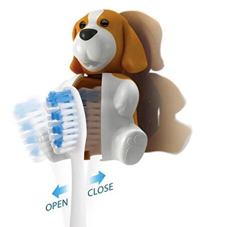 Rocs Flipper Köpek Figürlü Diş Fırçası Kabı ve Diş Fırçası Seti