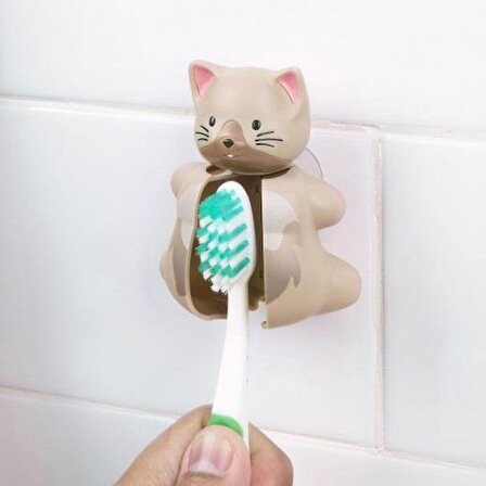 Rocs Flipper Kedi Figürlü Diş Fırçası Kabı ve Diş Fırçası Seti