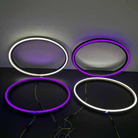 OVAL 6*9 Neon Ledli Kasnak Amber Turuncu  (1 çift)