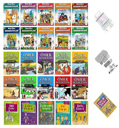 4. Sınıf Okumayı Sevdiren Eğitici Hikaye Seti 25 Kitap (Matematik Hikayeleri- Harika Dedektifler - Ömer Seyfettin)